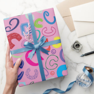 Cadeaupapier met letter C - Roze