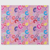 Cadeaupapier met letter C - Roze (Vlak)