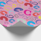 Cadeaupapier met letter C - Roze (Hoek)
