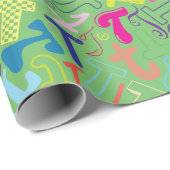 Cadeaupapier met letter T - Groen (Rol Hoek)