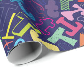 Cadeaupapier met letter T - marineblauw (Rol Hoek)