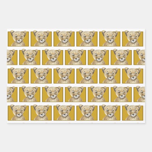 Cadeaupapier met luipaard motief vellen | Safari d (Voorkant 2)