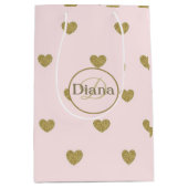 Cadeaupapier met monogram en naam medium cadeauzakje (Voorkant)