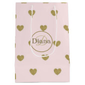 Cadeaupapier met monogram en naam medium cadeauzakje (Achterkant)