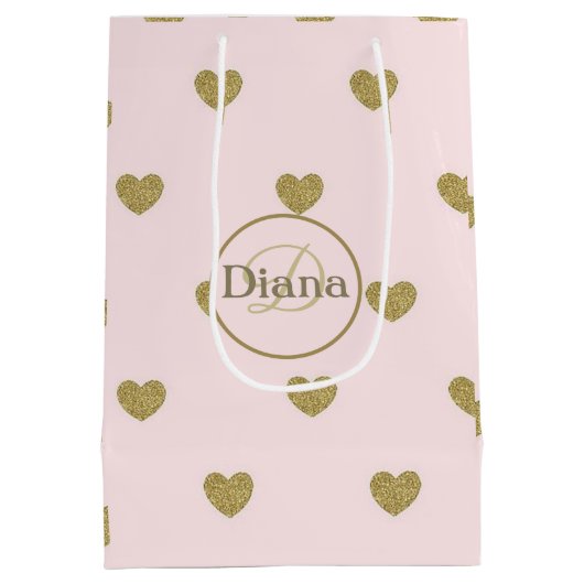 Cadeaupapier met monogram en naam medium cadeauzakje (Achterkant)