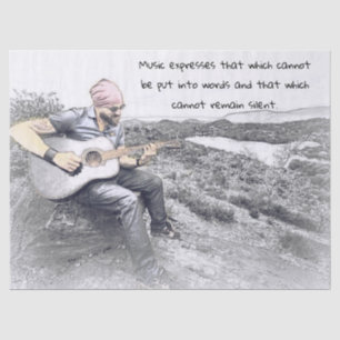 Cadeaupapier met muzikant tissuepapier