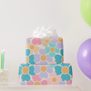 Cadeaupapier met pastelbloemen