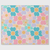 Cadeaupapier met pastelbloemen (Vlak)