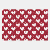 Cadeaupapier met patroon van rode harten (Voorkant 3)