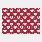 Cadeaupapier met patroon van rode harten (Voorkant 2)