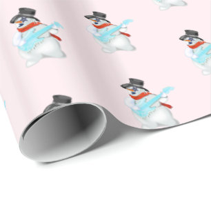 Cadeaupapier met Rots Sneeuwman