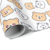 Cadeaupapier met schattige teddybeer voor kinderfe (Rol Hoek)