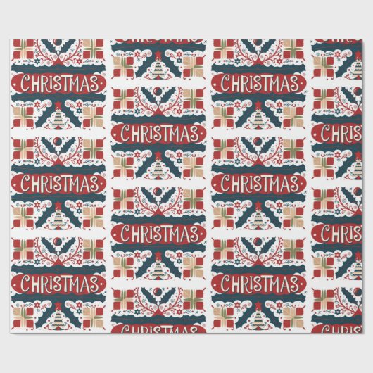 cadeaupapier met unieke kerst design. (Vlak)