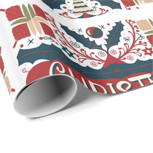 cadeaupapier met unieke kerst design. (Rol Hoek)