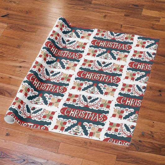 cadeaupapier met unieke kerst design.