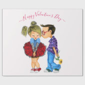 Cadeaupapier met Valentijnsdag van paardenliefde (Vlak)