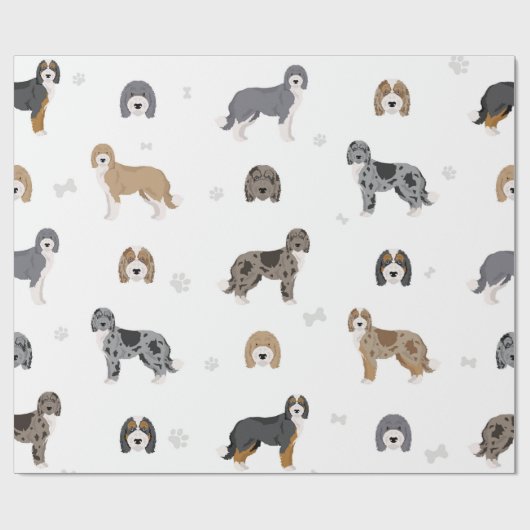 Cadeaupapier met verschillende Doodle-honden (Vlak)