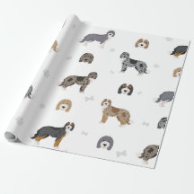 Cadeaupapier met verschillende Doodle-honden