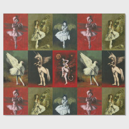 Cadeaupapier met vintage dansende duivels