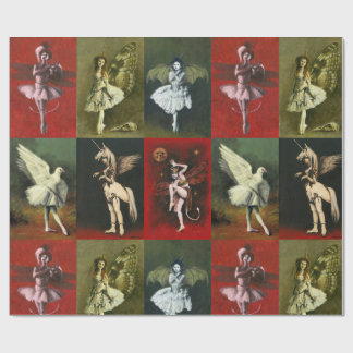 Cadeaupapier met vintage dansende duivels