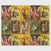 Cadeaupapier met vintage decoratieve figuren (Vlak)