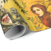 Cadeaupapier met vintage decoratieve figuren (Rol Hoek)