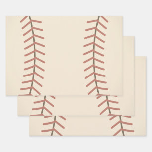 Cadeaupapier met vintage honkbalmotief 