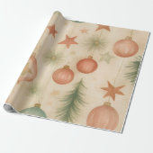 Cadeaupapier met vintage kerstversiering (Uitgerold)