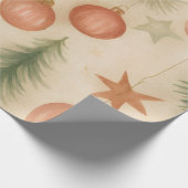 Cadeaupapier met vintage kerstversiering (Hoek)