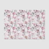 Cadeaupapier met vintage roos motief tissuepapier (Voorkant)