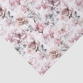 Cadeaupapier met vintage roos motief tissuepapier (Detail)