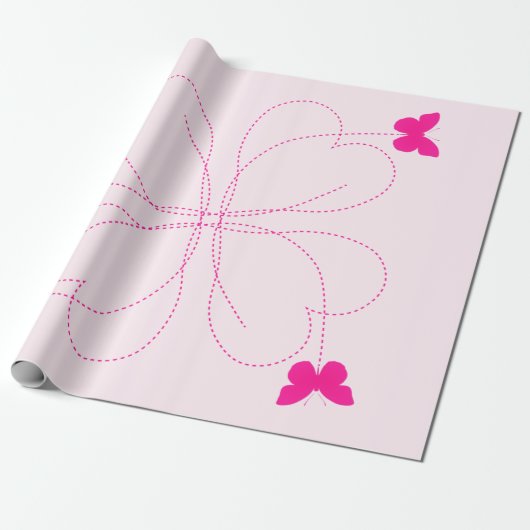 Cadeaupapier met vlinders (Uitgerold)