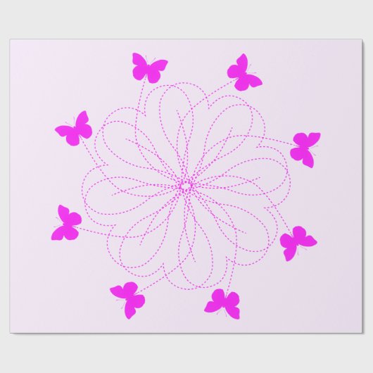 Cadeaupapier met vlinders (Vlak)