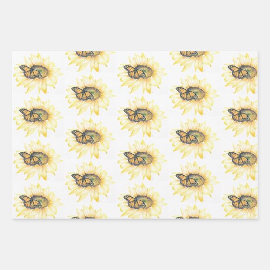 Cadeaupapier Monarch op Zonnebloem Art (Voorkant)