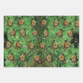 Cadeaupapier Monarchs op dennenboughs (Voorkant 3)