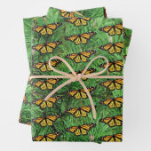 Cadeaupapier Monarchs op dennenboughs (In situ)