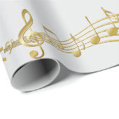 Cadeaupapier Muzieknoot, vioolsleutel. (Rol Hoek)