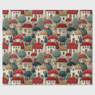 Cadeaupapier Naaldkant Dorpshuisjes