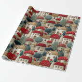 Cadeaupapier Naaldkant Dorpshuisjes (Uitgerold)