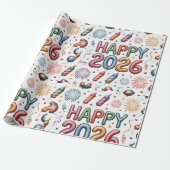 Cadeaupapier-Nieuwjaar 2026 Cadeaupapier (Uitgerold)
