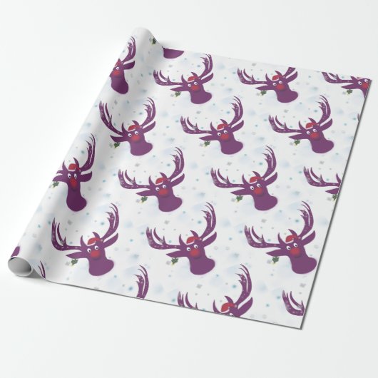 Cadeaupapier Nieuwjaar Herten (Uitgerold)