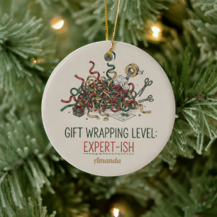 Cadeaupapier Niveau Expert-ish Grappige Kerstmis Keramisch Ornament