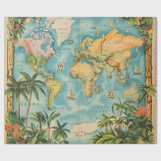 Cadeaupapier- Oude Atlas Cadeaupapier (Vlak)