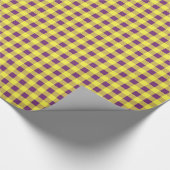 Cadeaupapier, Paars en Geel Gingham Cadeaupapier (Hoek)