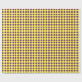 Cadeaupapier, Paars en Geel Gingham Cadeaupapier (Vlak)