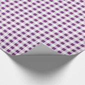 Cadeaupapier, Paars Gingham Cadeaupapier (Hoek)