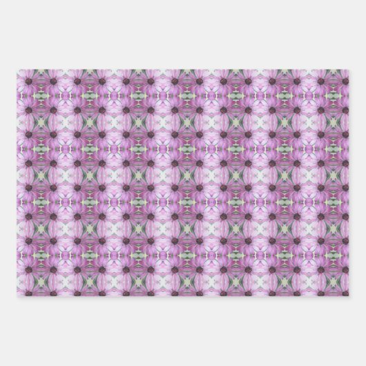 Cadeaupapier Paarse Afrikaanse madeliefjes (Voorkant 3)