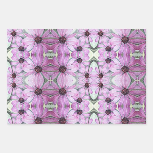 Cadeaupapier Paarse Afrikaanse madeliefjes (Voorkant 2)