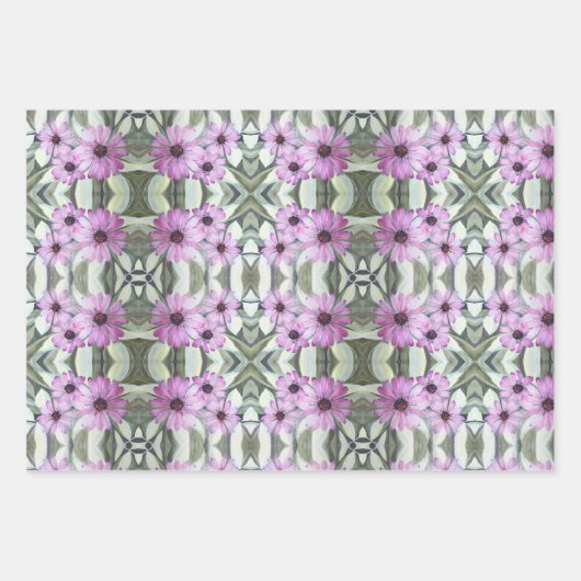 Cadeaupapier Paarse Afrikaanse madeliefjes (Voorkant)