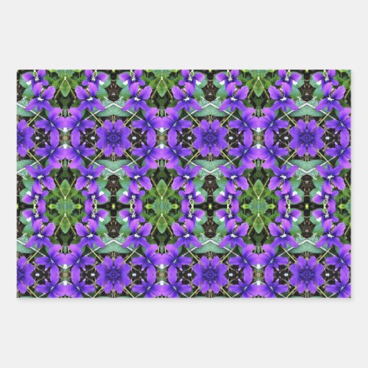 Cadeaupapier Paarse bosviooltjes (Voorkant)